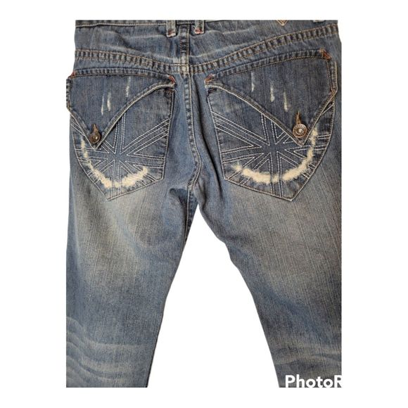 Men's Decoded Boot Cut Denim Distressed Jeans 32x32 - Picture 3 of 9